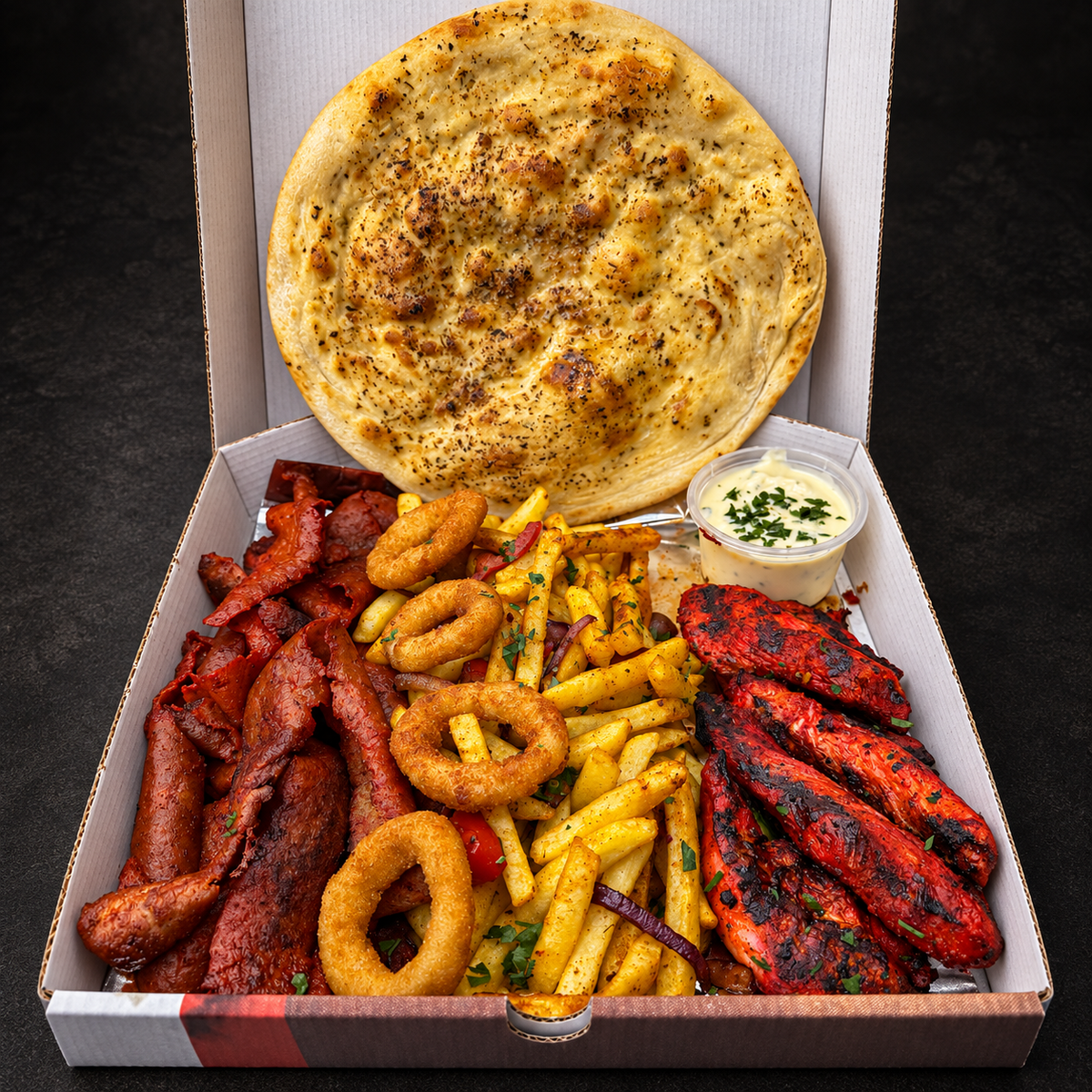 Losley Feast Box on a near-black background – Ben’s Fire & Feast