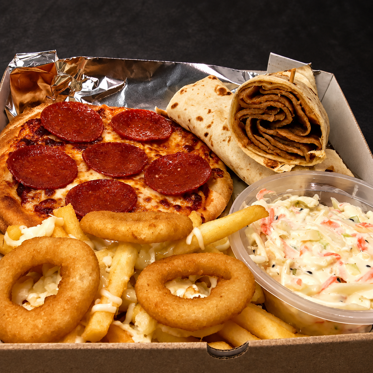 Mini Crave Box (1 Persons) on a near-black background – Ben’s Fire & Feast