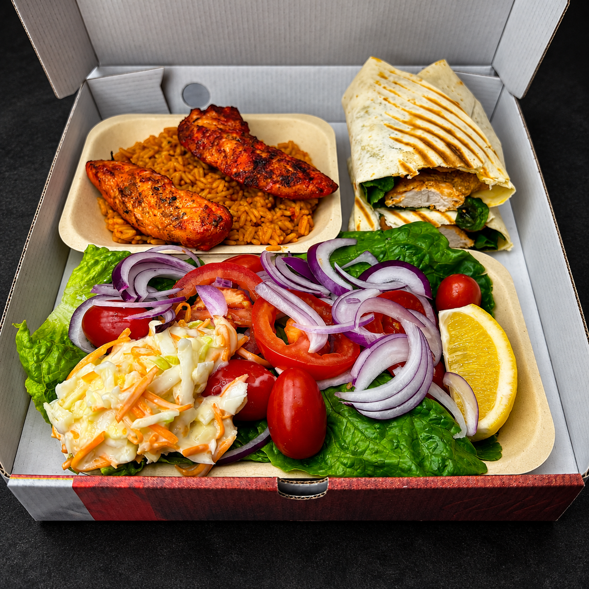 The Summer Sizzle Box on a near-black background – Ben’s Fire & Feast
