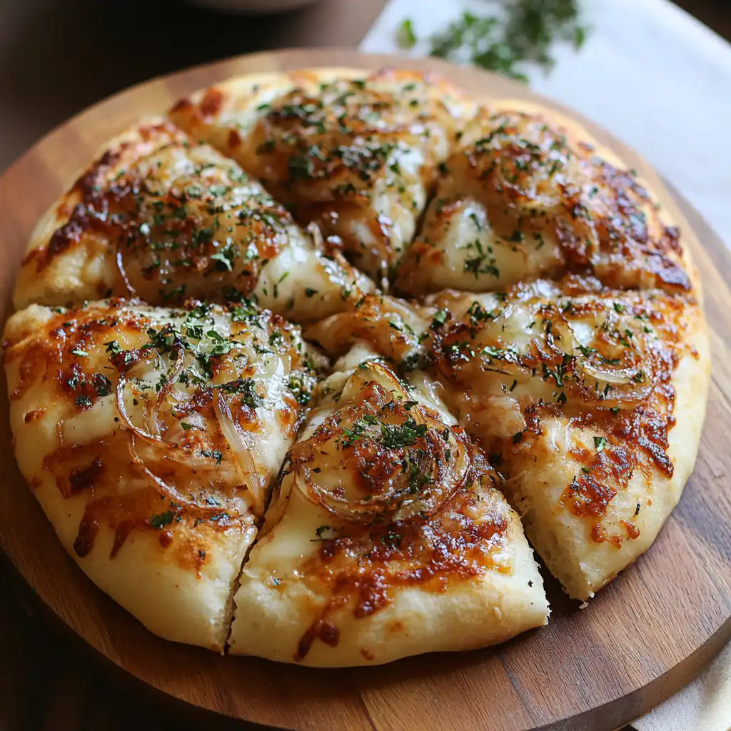 Garlic Bread with Cheese & Caramelised Onions – Ben's Fire & Feast Sheffield