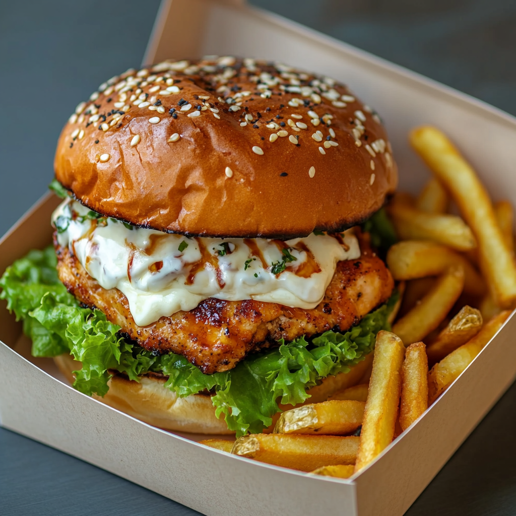 Grilled Chicken Fillet Burger Cheese